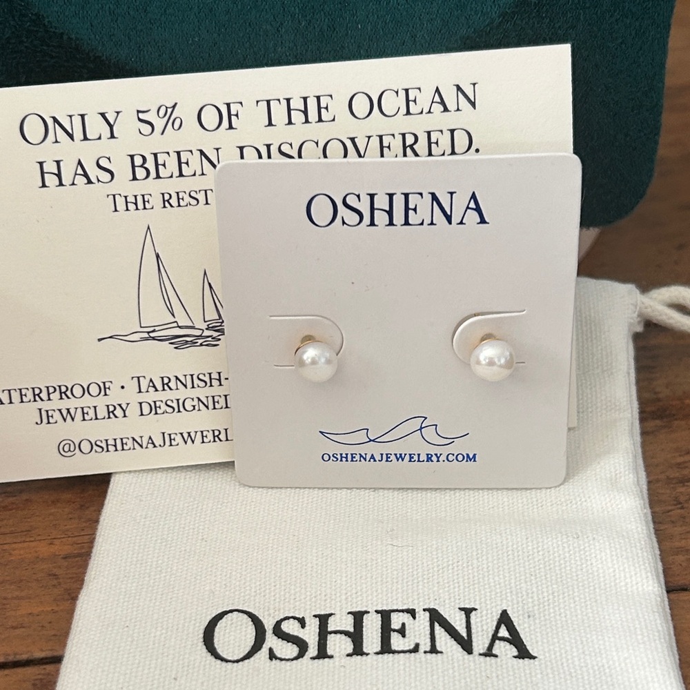 Oshena designer beachwear genuine Pearl Stud Earrings NEW‎ Release!